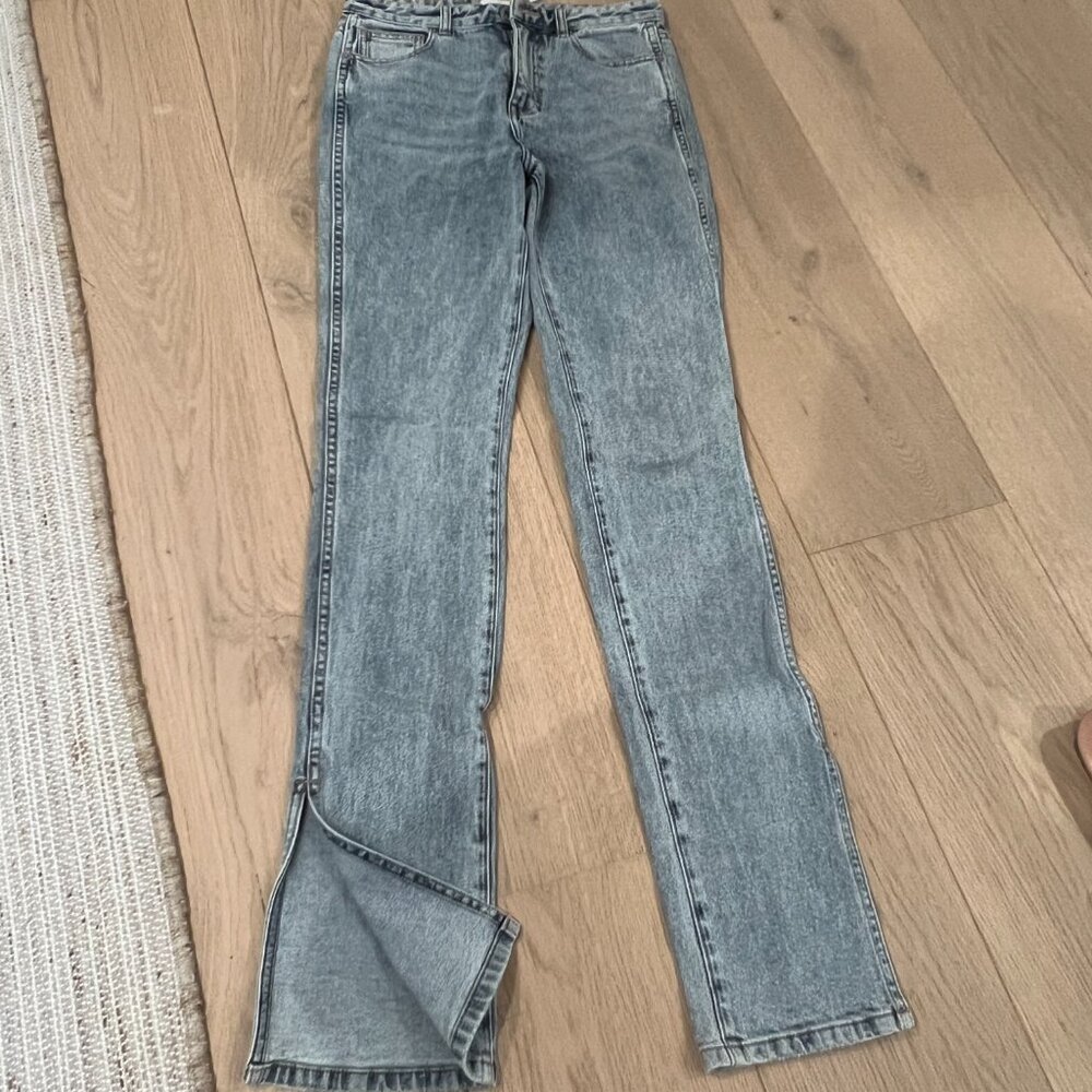 Something Navy NINA Slit Bottom Jeans Blue/Gray Size 4